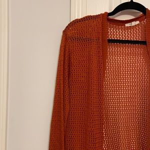Maurice’s Open Knit Loose Burnt Orange Cardigan